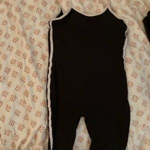 New black with white stripes on the side fashion Nova romper